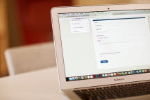 Laptop, formulär på skärm
