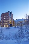Exteriör Campus Sundsvall, vinterbild