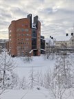Exteriör Campus Sundsvall, vinterbild